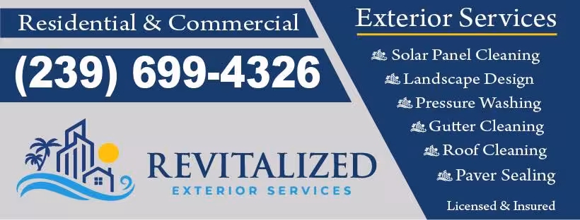 Revitalized SWFL business card showing residential and commercial exterior services
